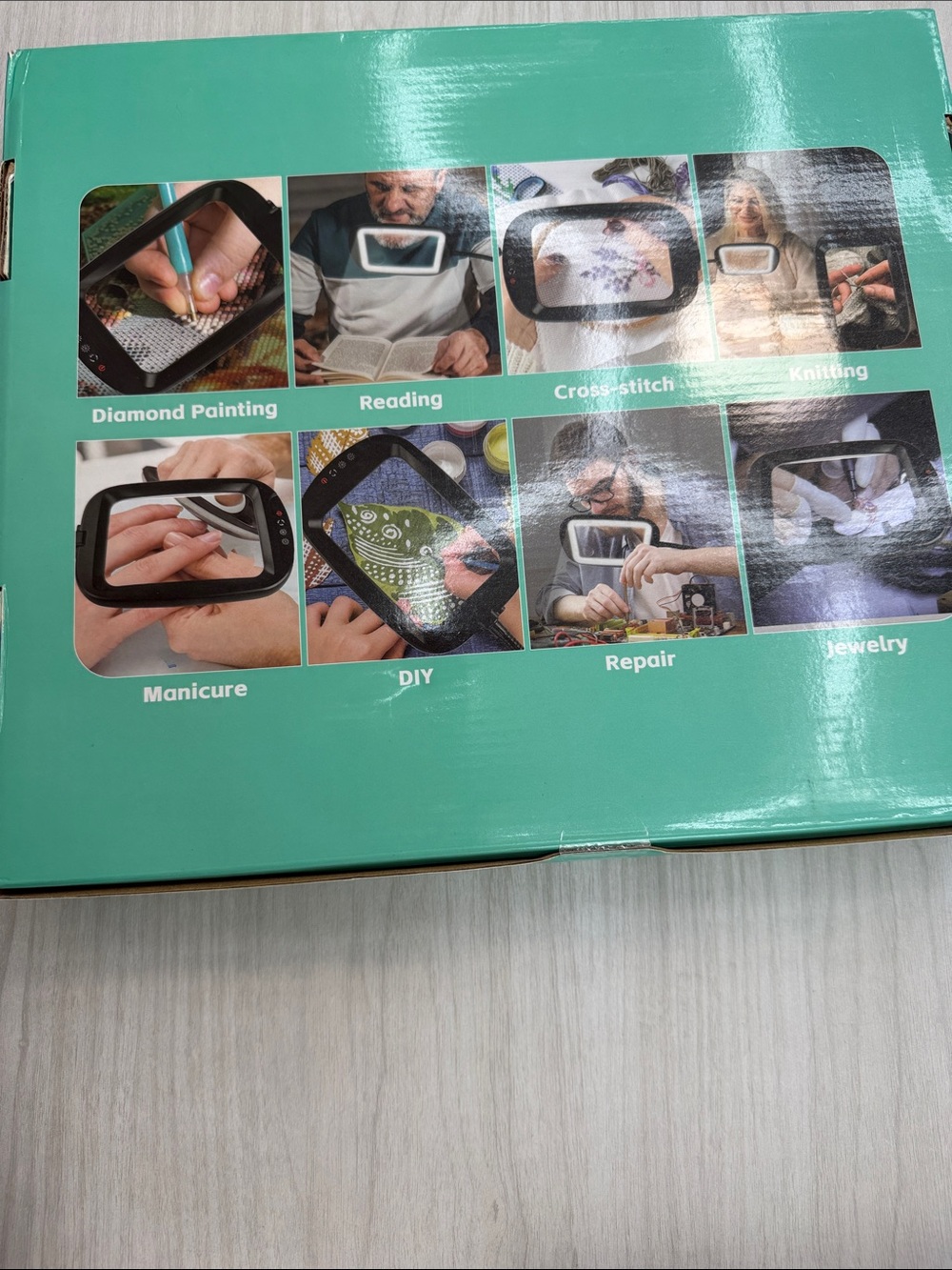 Hands-Free LED Magnifier Stand - Teal